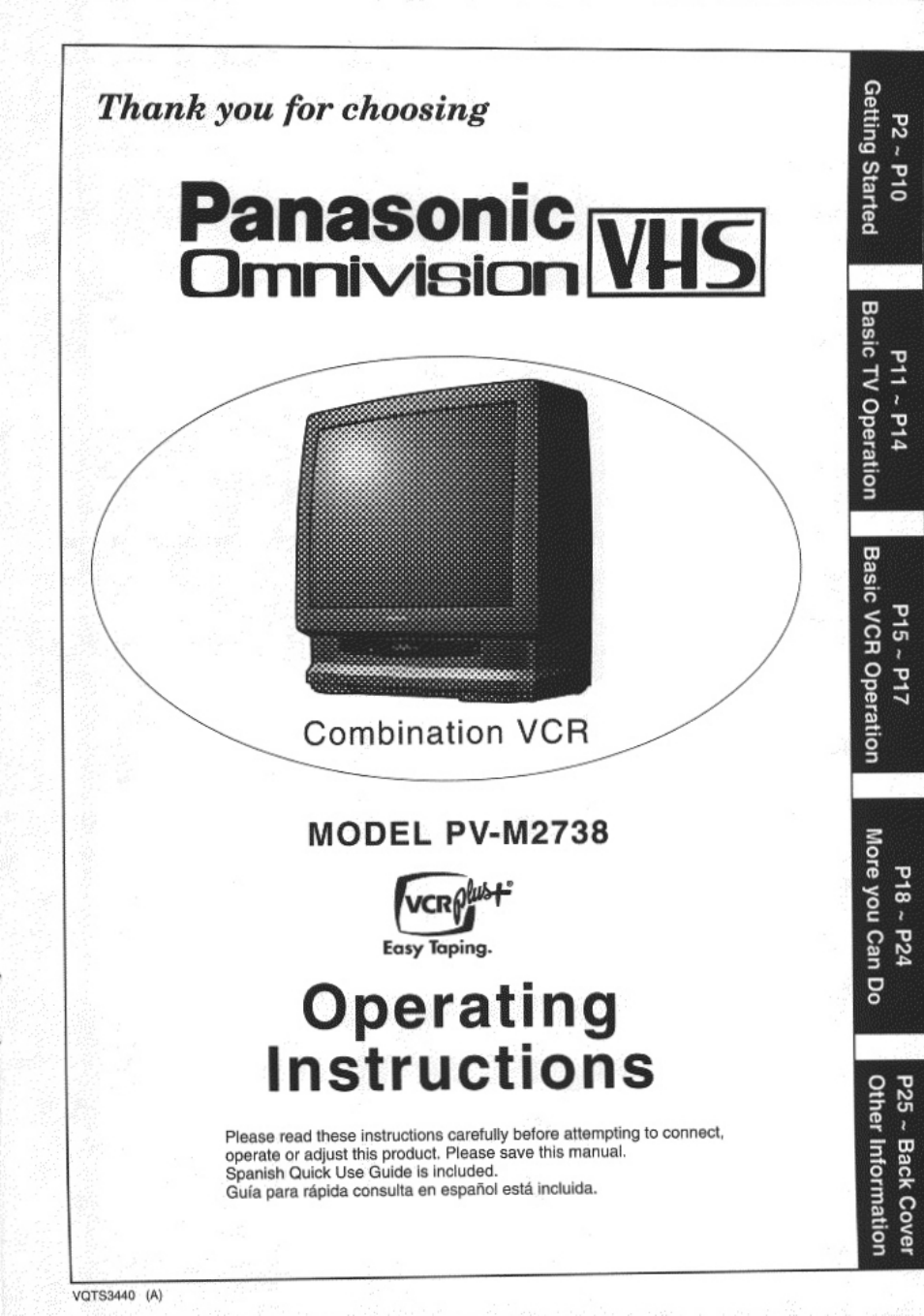 Panasonic PV-M2738 User Manual | 32 pages