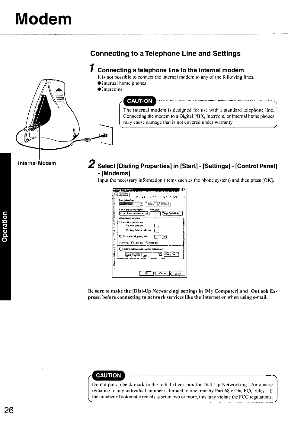 Modem | Panasonic CF-E1M User Manual | Page 26 / 64
