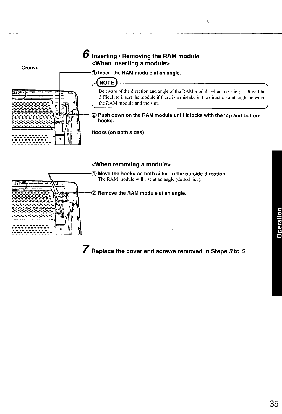 When removing a module | Panasonic CF-E1M User Manual | Page 35 / 64