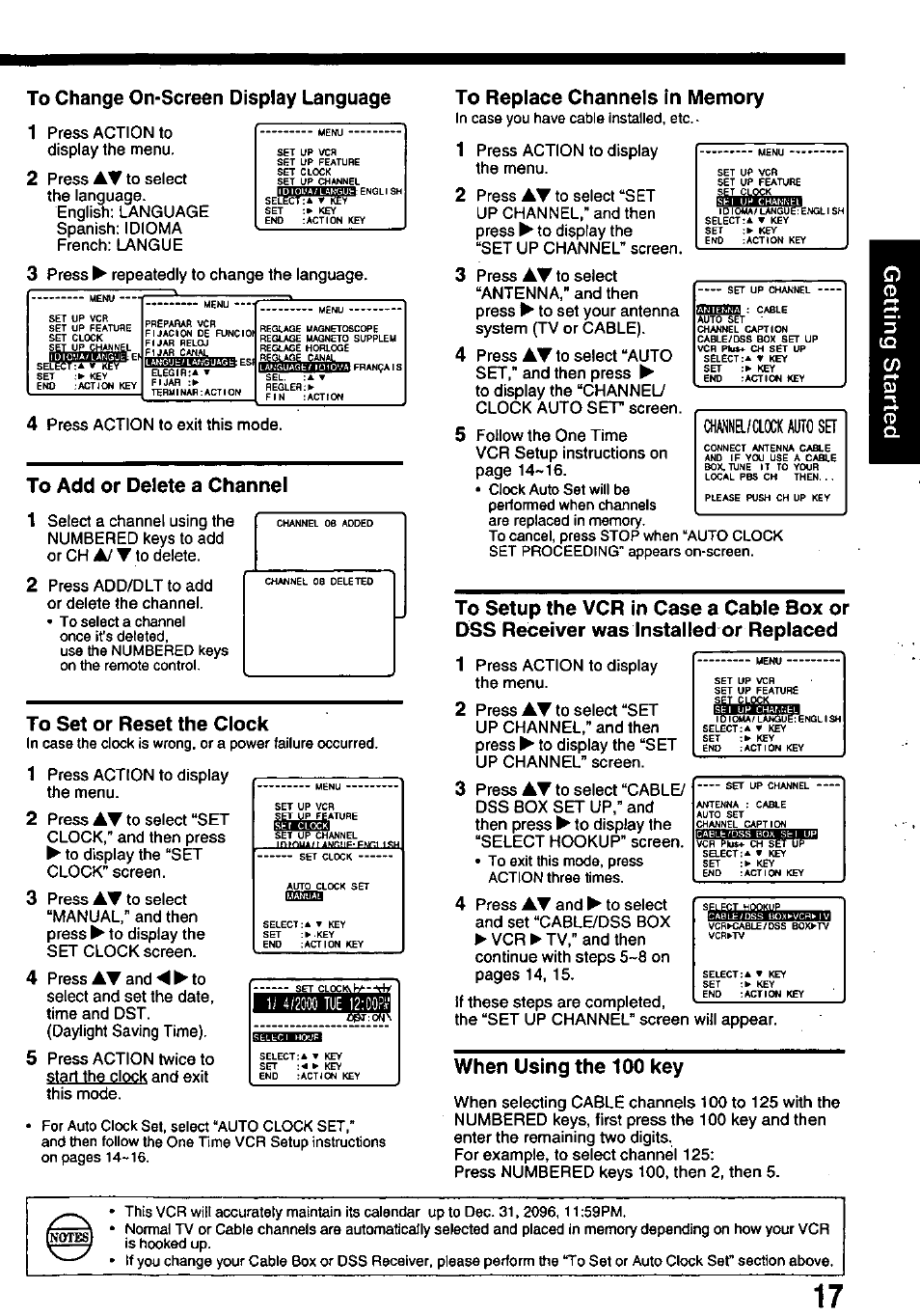 When using the 100 key | Panasonic PV-8665S User Manual | Page 17 / 44