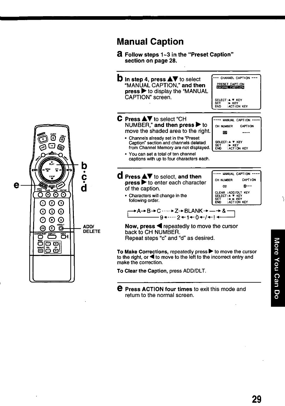Manual caption | Panasonic PV-8665S User Manual | Page 29 / 44