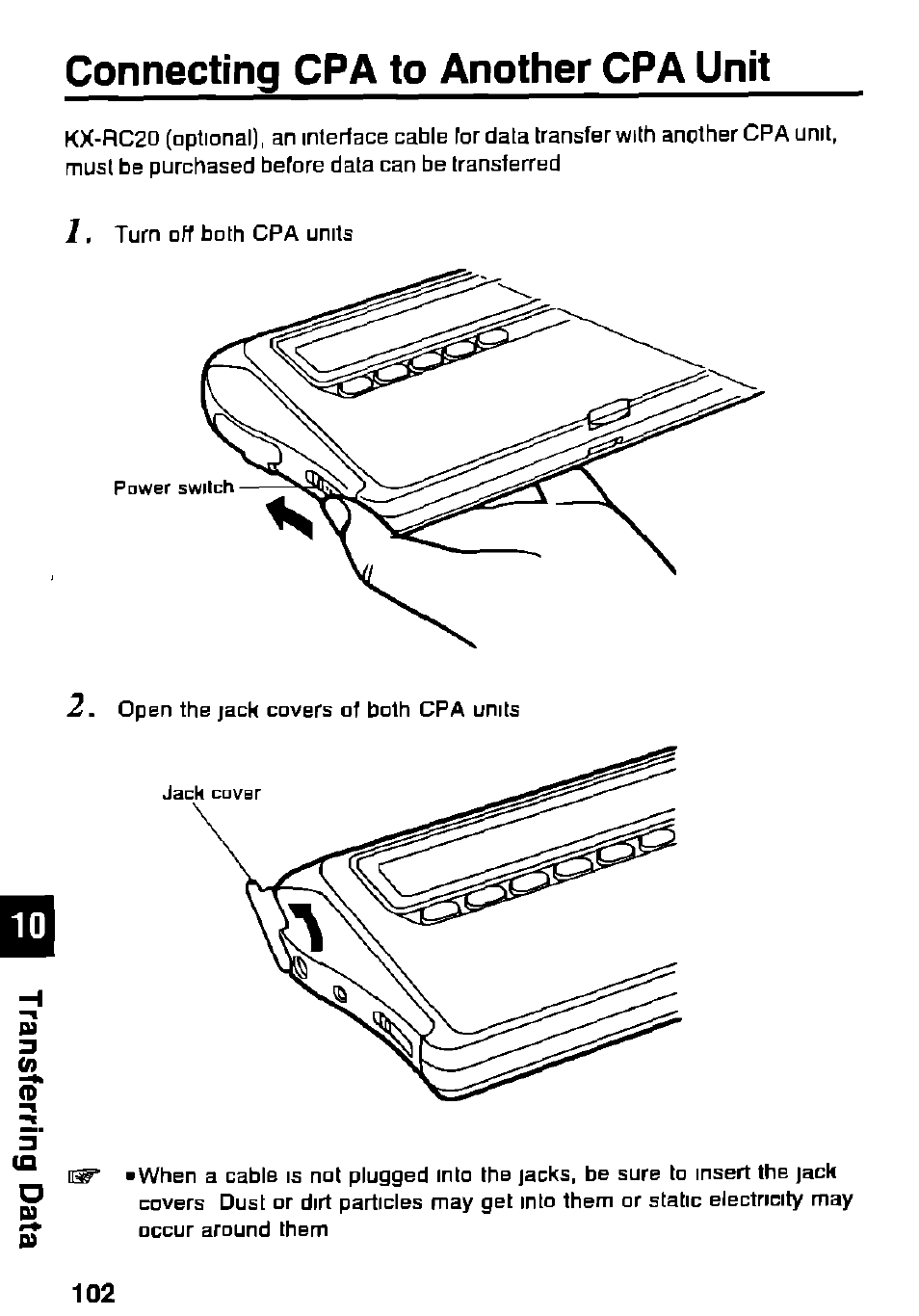 Connecting cpa to another cpa unit, Connecting cpa to another, Cpa unit | Panasonic KX-RC105 User Manual | Page 102 / 132