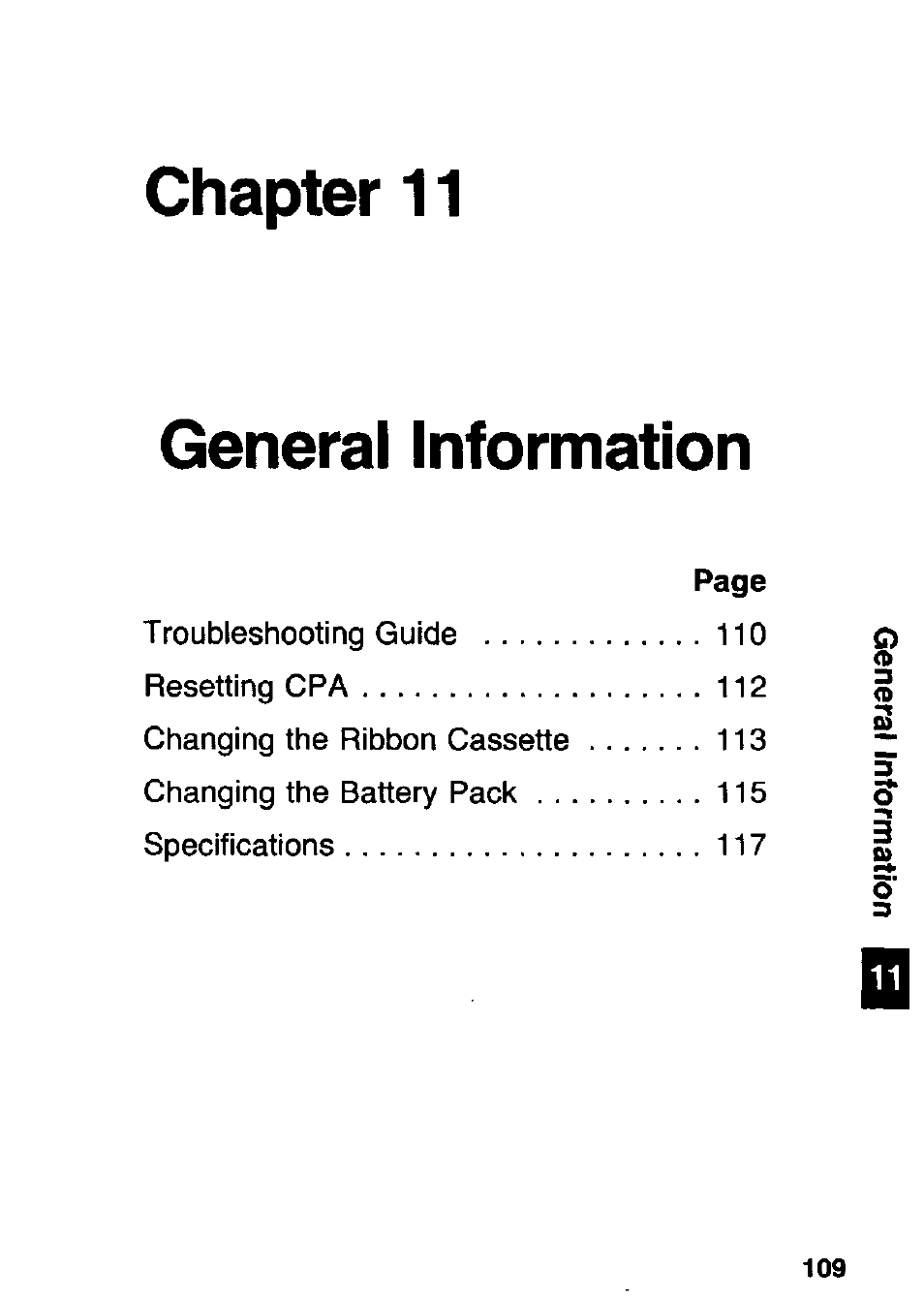 Chapter 11, General information, Chapter 11 general information | Panasonic KX-RC105 User Manual | Page 109 / 132