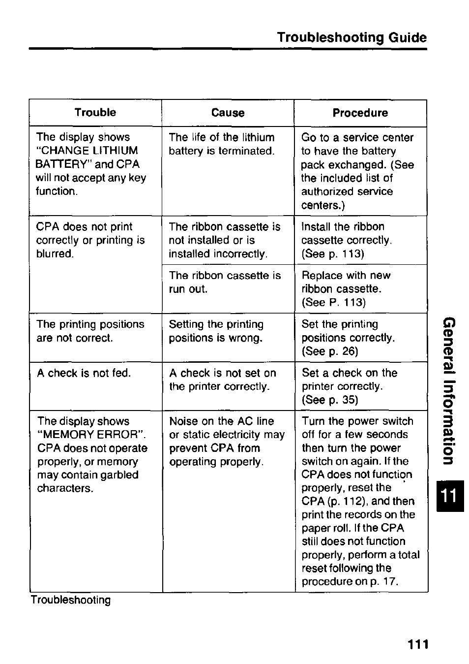 Troubleshooting guide | Panasonic KX-RC105 User Manual | Page 111 / 132