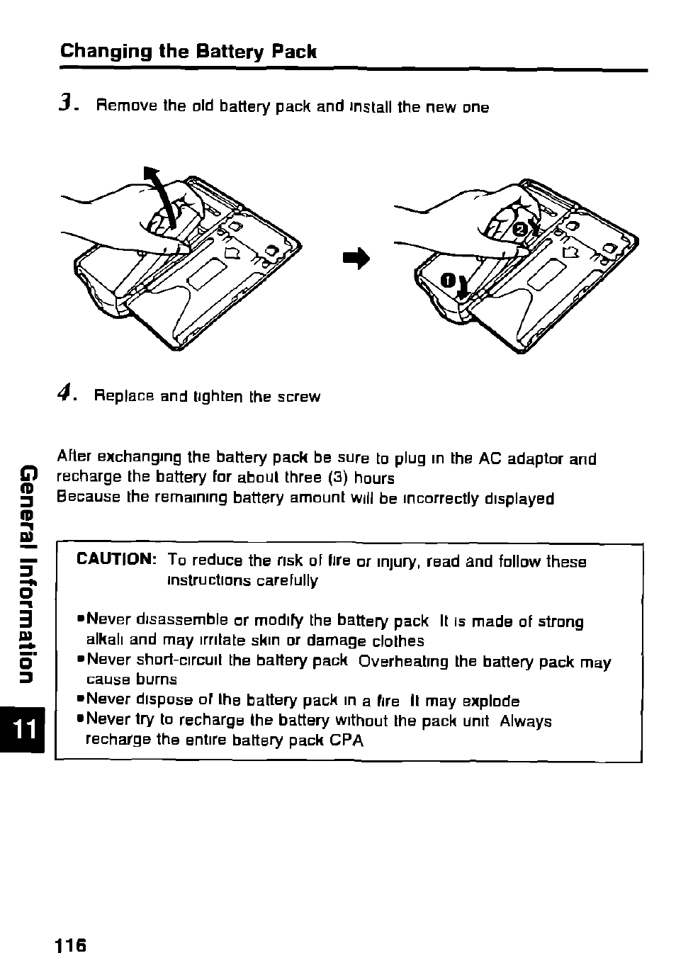 Changing the battery pack | Panasonic KX-RC105 User Manual | Page 116 / 132
