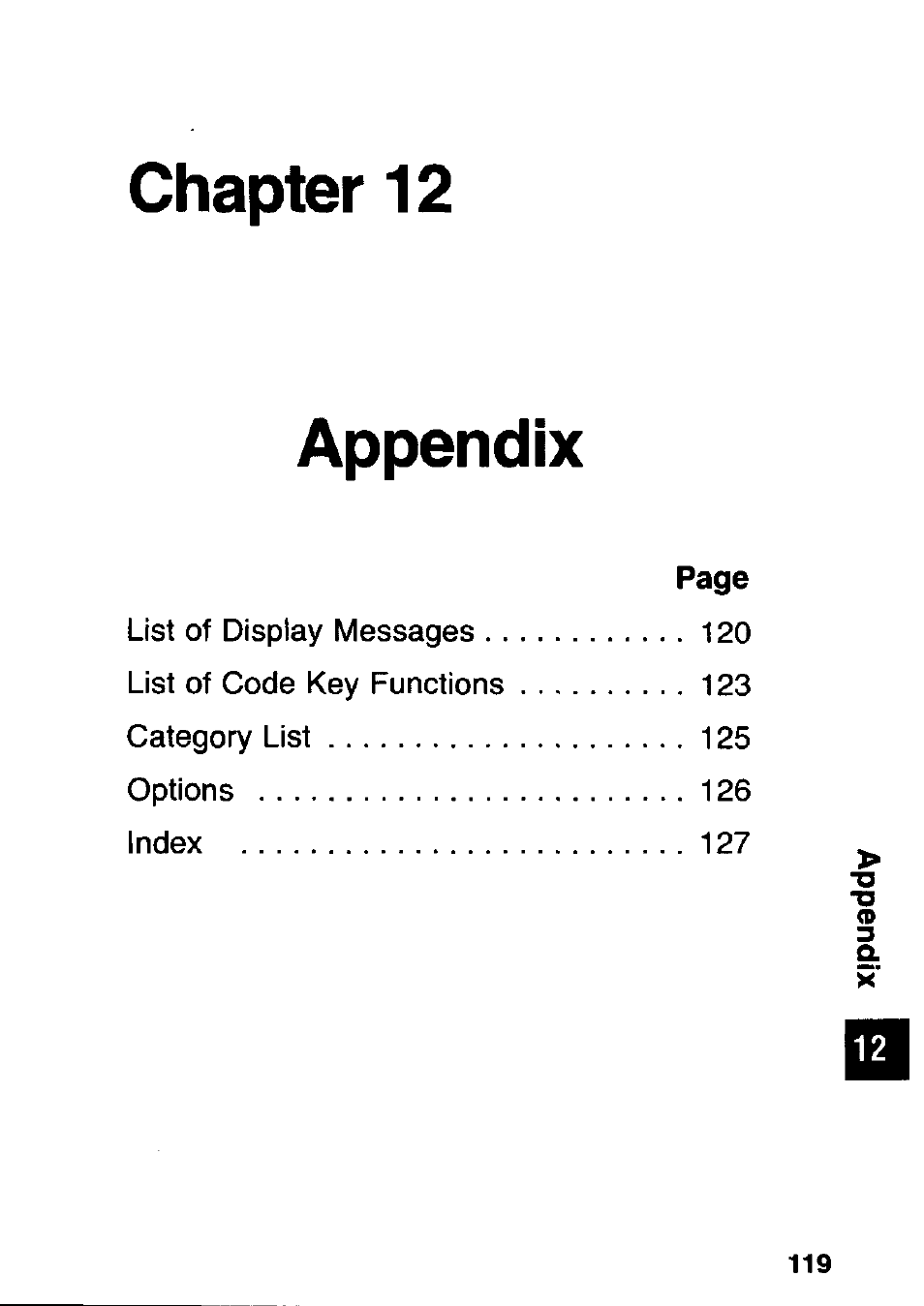 Chapter 12, Appendix, Chapter 12 appendix | Panasonic KX-RC105 User Manual | Page 119 / 132