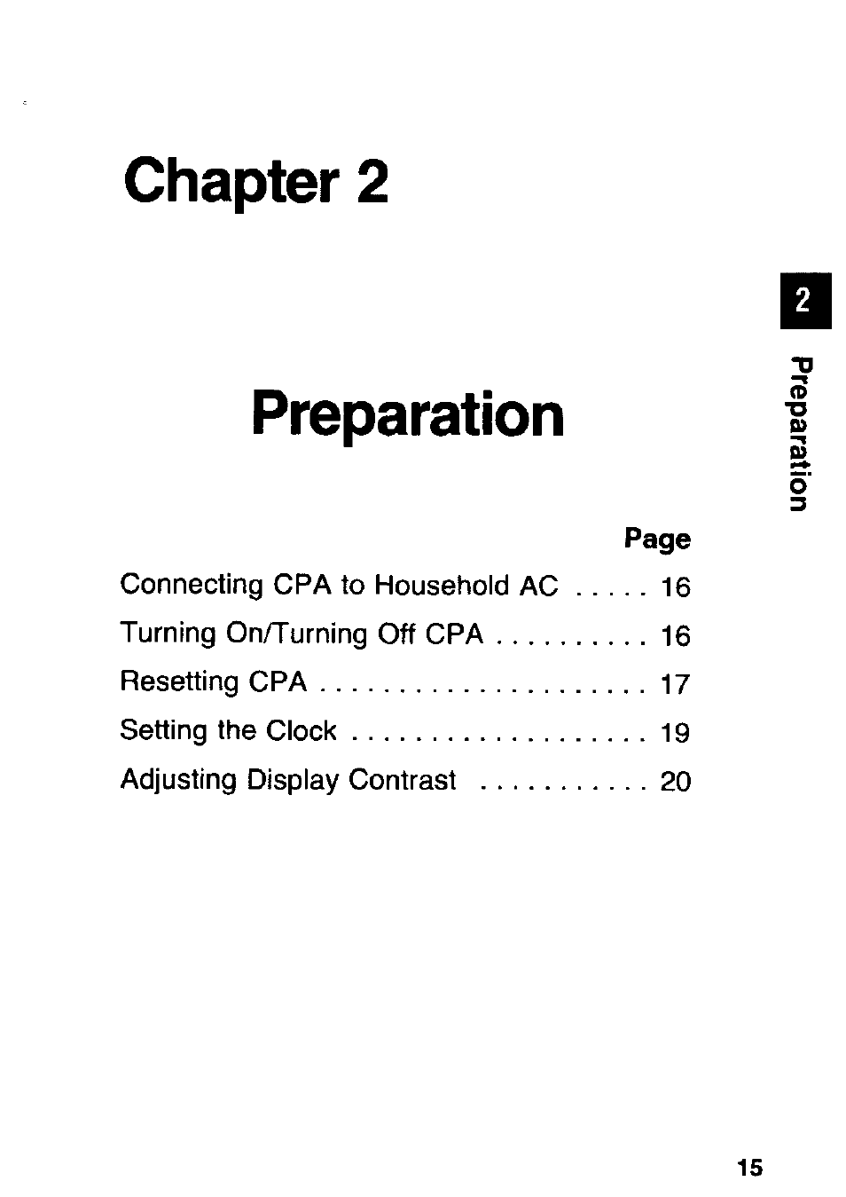 Chapter 2, Preparation, Chapter 2 preparation | Panasonic KX-RC105 User Manual | Page 15 / 132