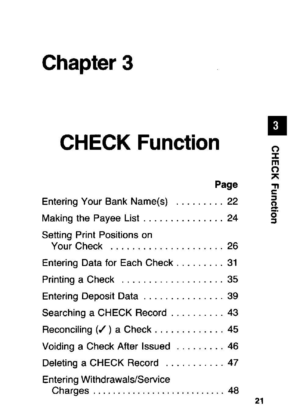 Chapter 3, Check function, Chapter 3 check function | Panasonic KX-RC105 User Manual | Page 21 / 132