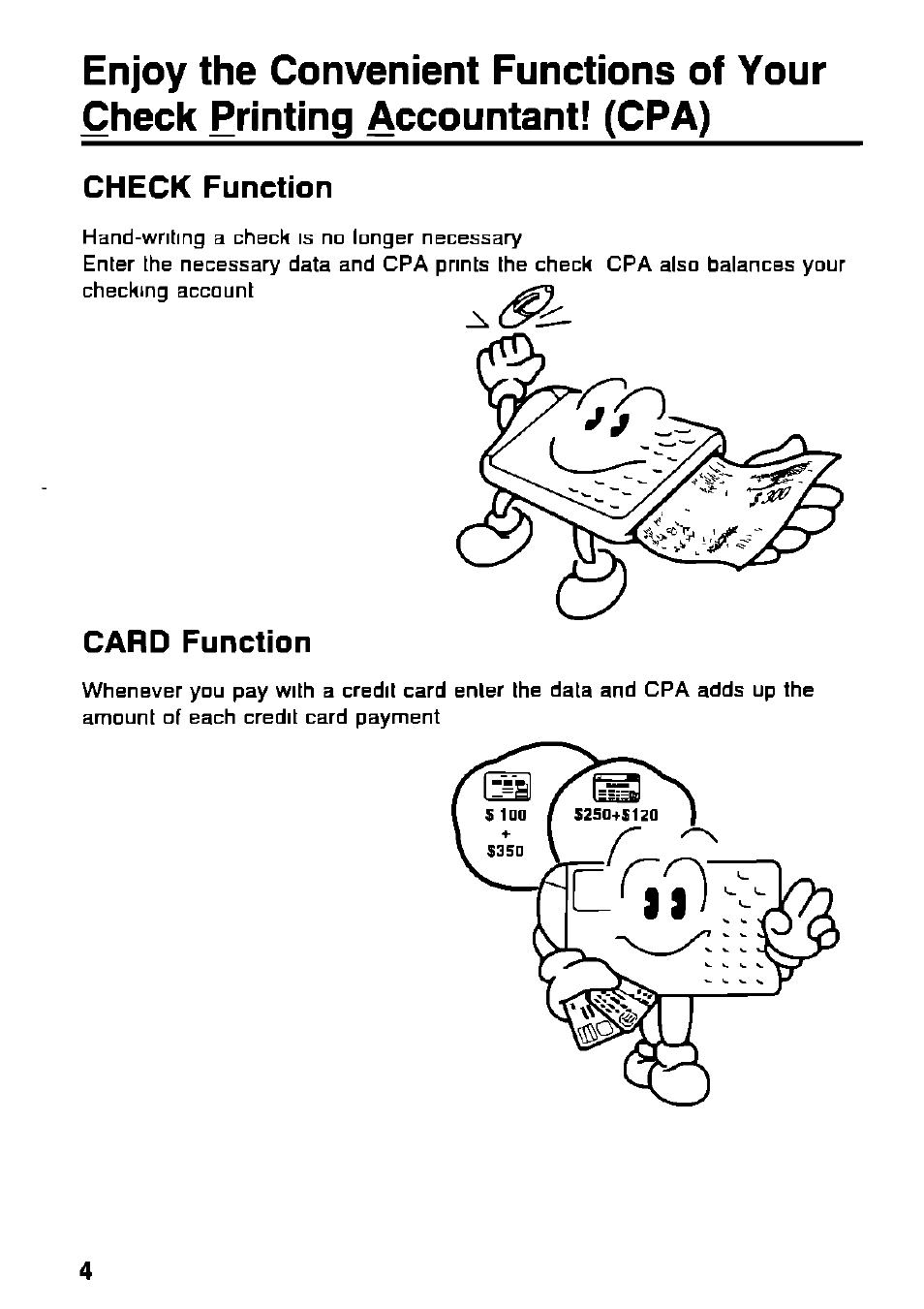 Check function, Card function | Panasonic KX-RC105 User Manual | Page 4 / 132