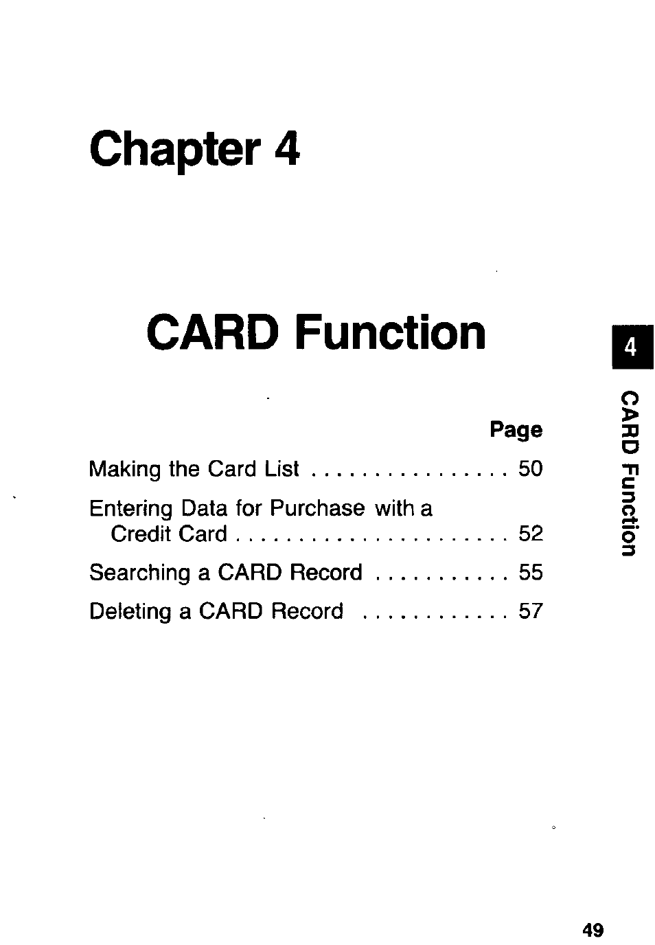 Chapter 4, Card function, Chapter 4 card function | Panasonic KX-RC105 User Manual | Page 49 / 132