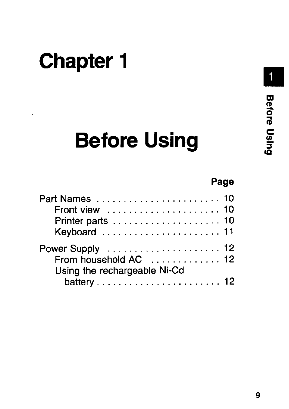 Chapter 1, Before using, Chapter 1 before using | Panasonic KX-RC105 User Manual | Page 9 / 132