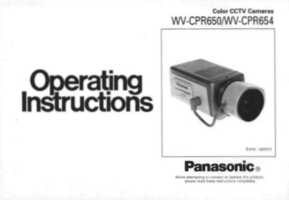 Panasonic WV-CPR650 User Manual | 48 pages