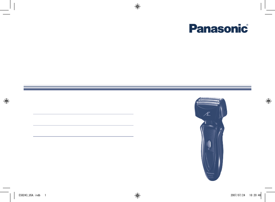 Panasonic ES8243 User Manual | 20 pages