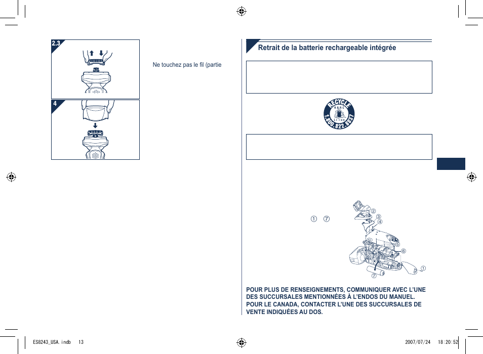 Panasonic ES8243 User Manual | Page 13 / 20