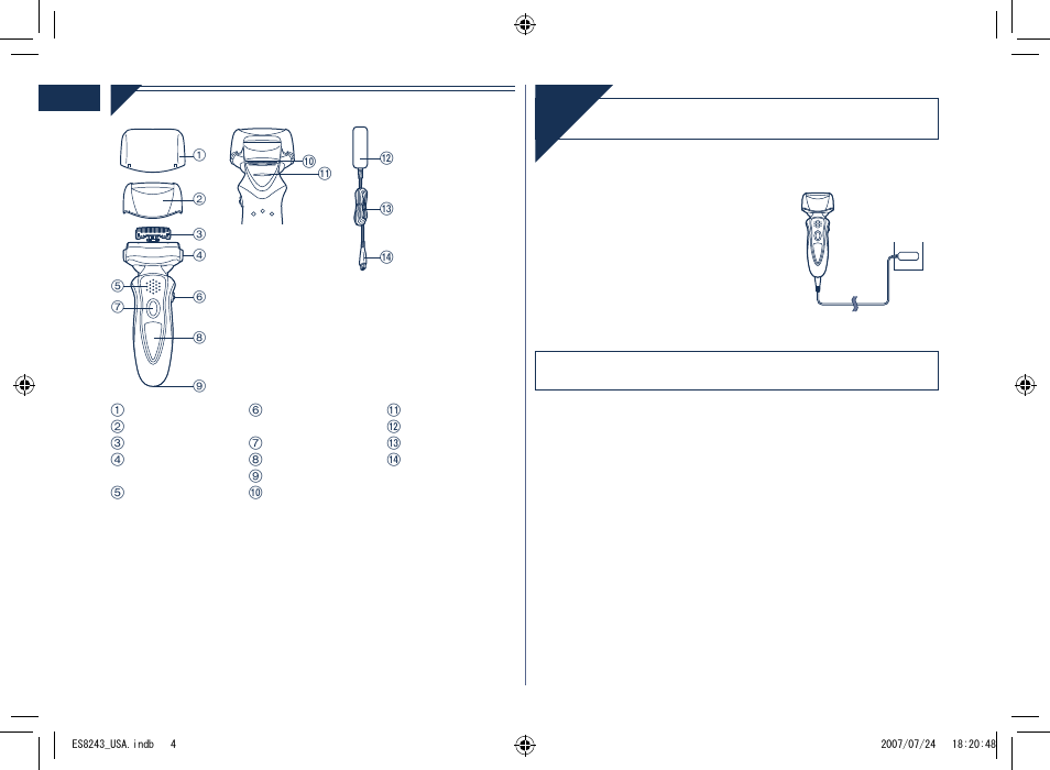 Char ge | Panasonic ES8243 User Manual | Page 4 / 20