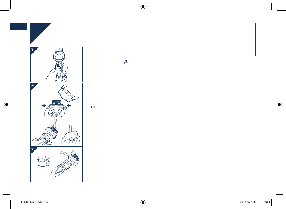 Clean, Cleaning | Panasonic ES8243 User Manual | Page 6 / 20