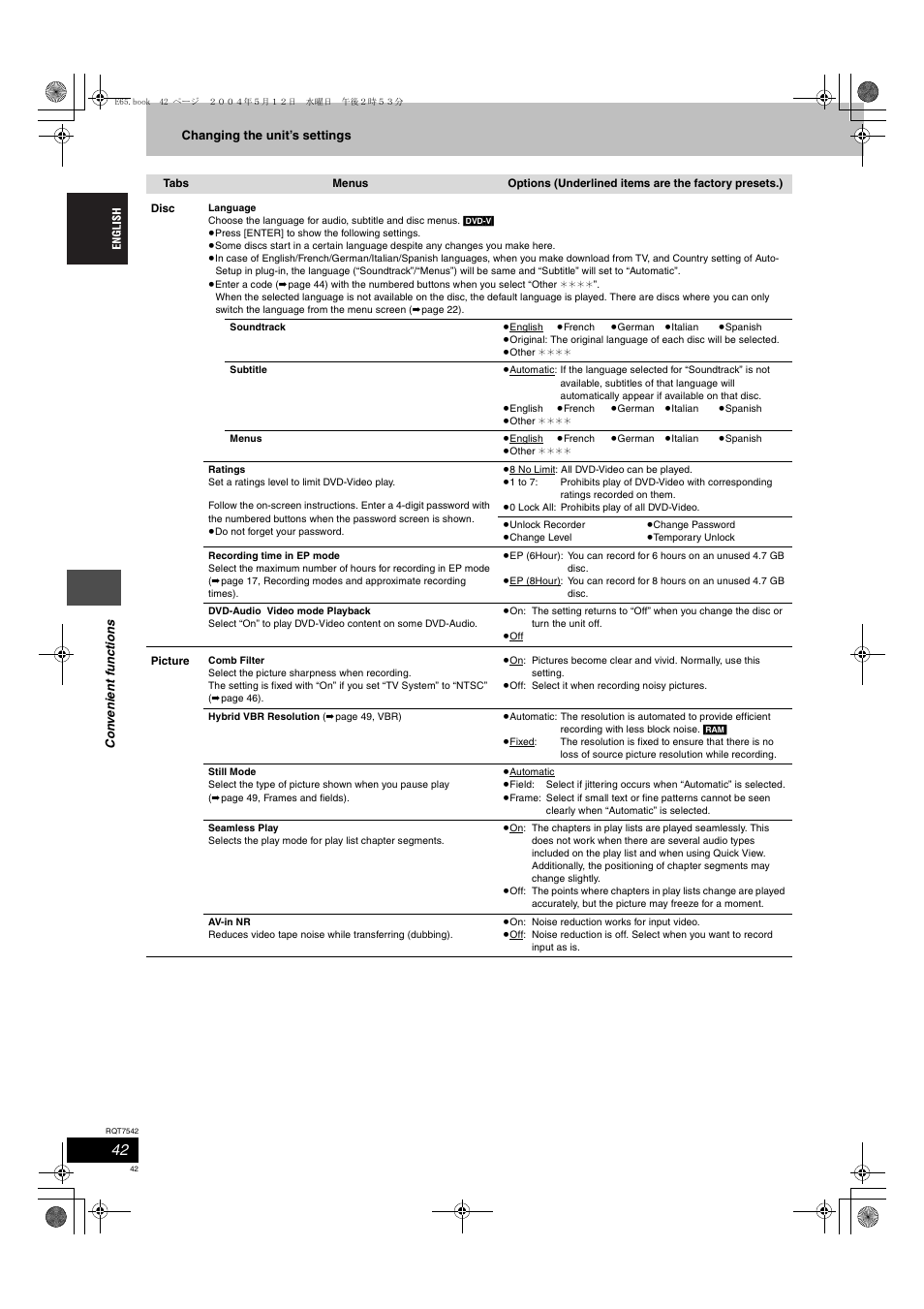 Panasonic DMR-E65 User Manual | Page 42 / 58