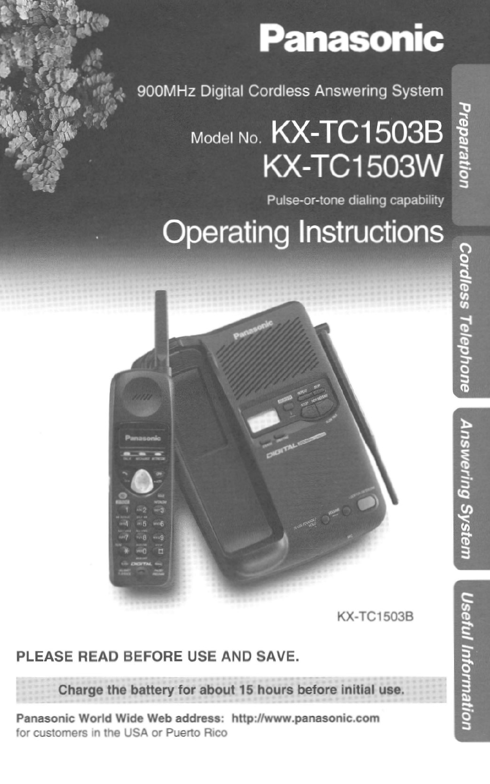 Panasonic KX TC1503B User Manual | 56 pages