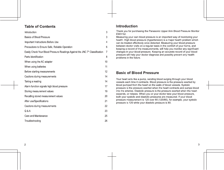 Panasonic EW3152 User Manual | Page 2 / 54