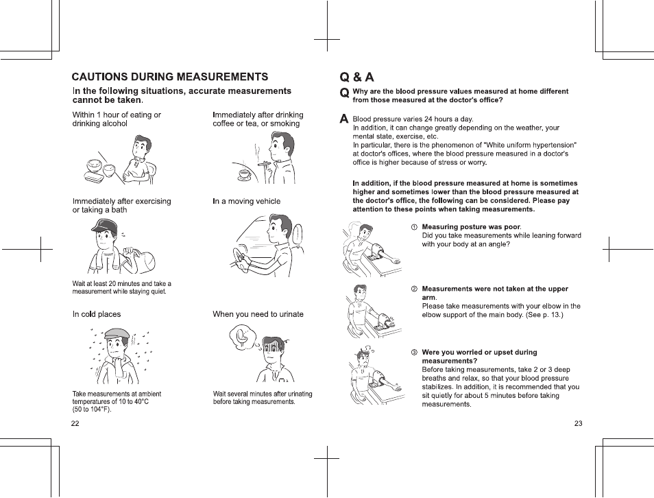 Cautions during measurements | Panasonic EW3152 User Manual | Page 22 / 54