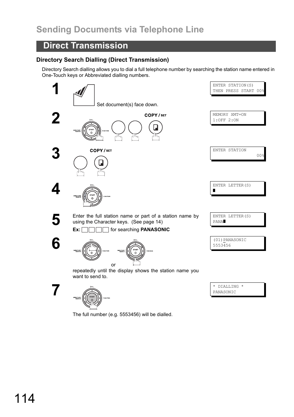 Panasonic DX-600 User Manual | Page 114 / 255