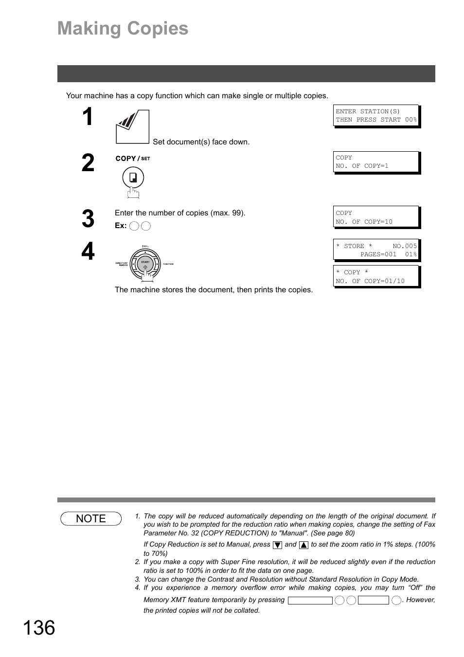 Making copies, Changing the start time or the station of a file | Panasonic DX-600 User Manual | Page 136 / 255