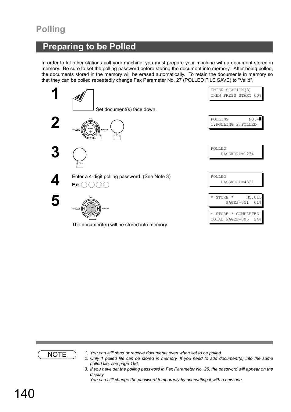 Preparing to be polled, Polling | Panasonic DX-600 User Manual | Page 140 / 255