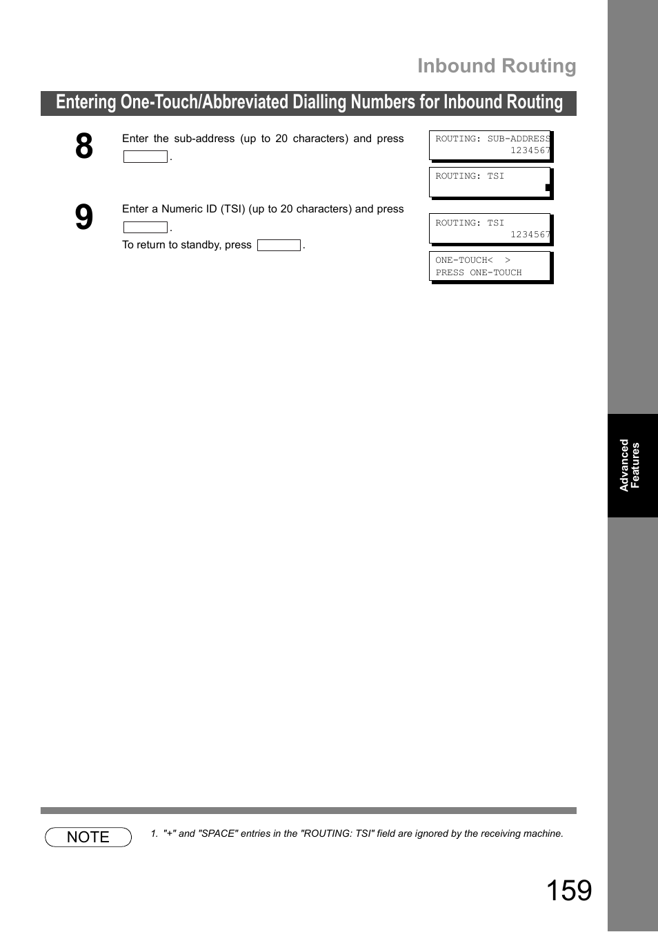Inbound routing | Panasonic DX-600 User Manual | Page 159 / 255