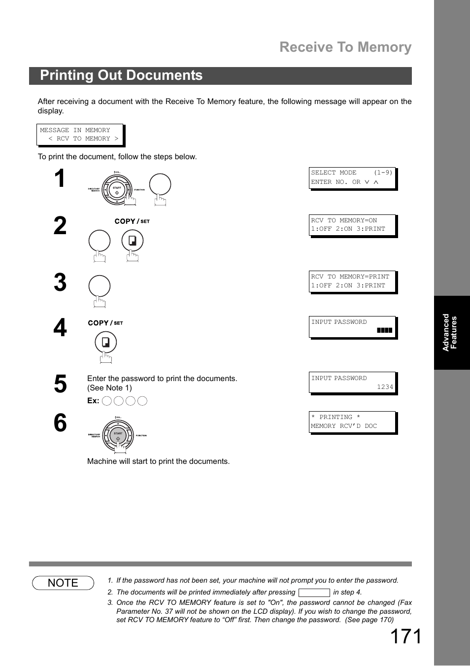 Printing out documents | Panasonic DX-600 User Manual | Page 171 / 255