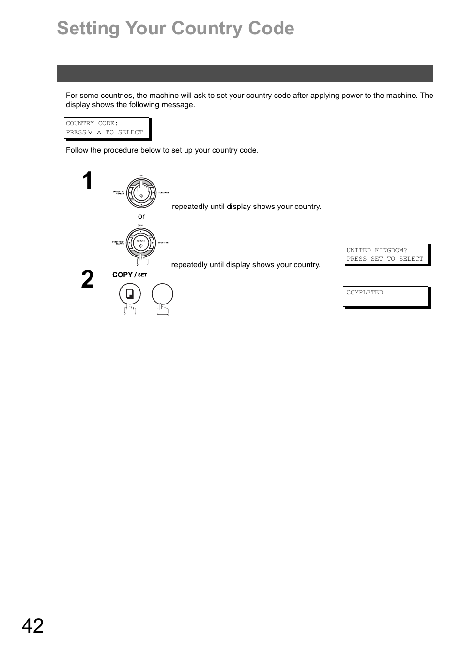 Setting your country code | Panasonic DX-600 User Manual | Page 42 / 255
