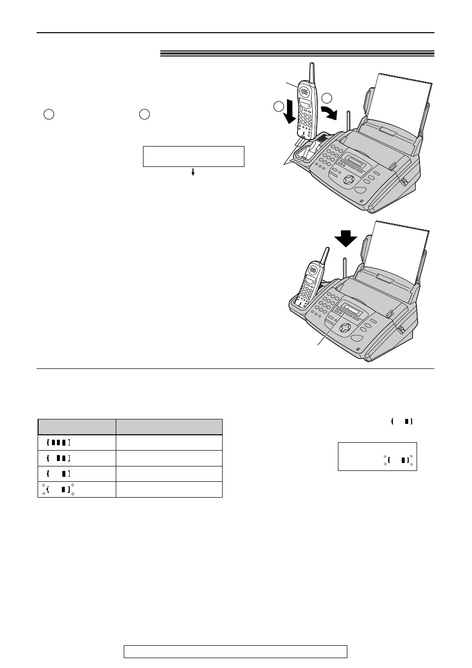 Setup (handset), Battery charge ) | Panasonic KX-FPC165 User Manual | Page 22 / 112