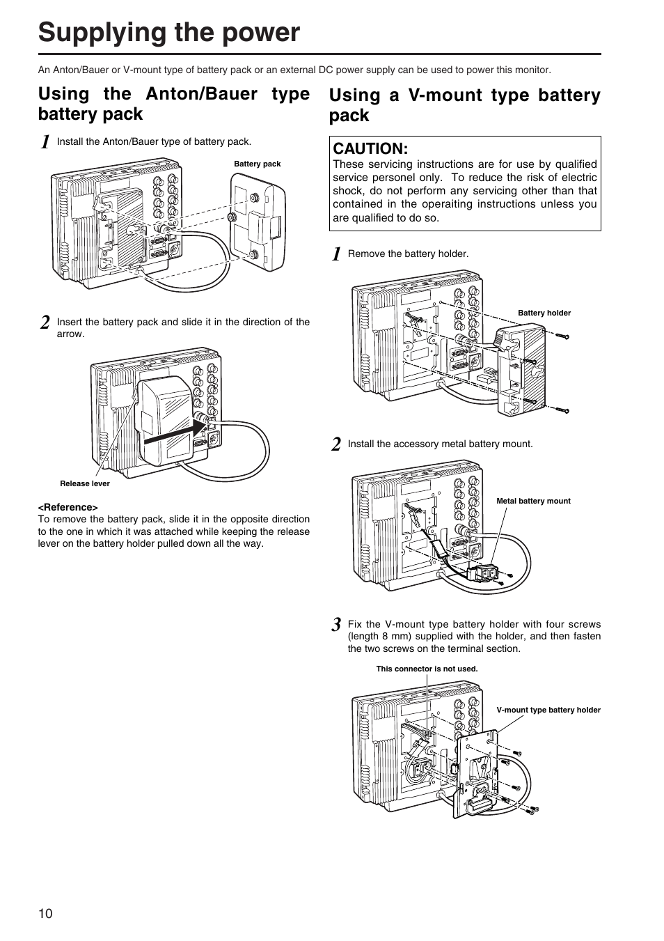 Supplying the power | Panasonic BT-LH900A User Manual | Page 10 / 32
