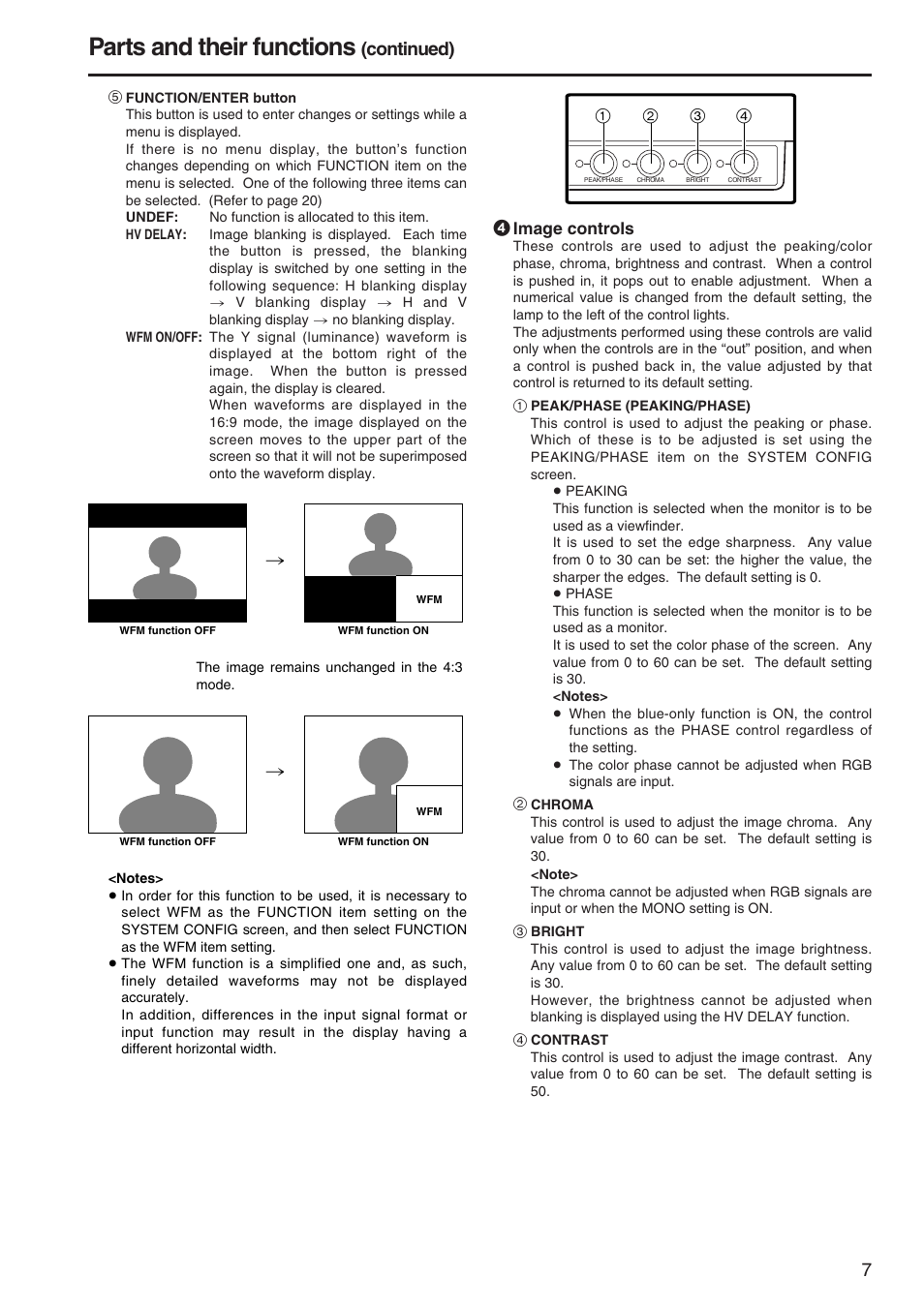 Parts and their functions, Continued) | Panasonic BT-LH900A User Manual | Page 7 / 32
