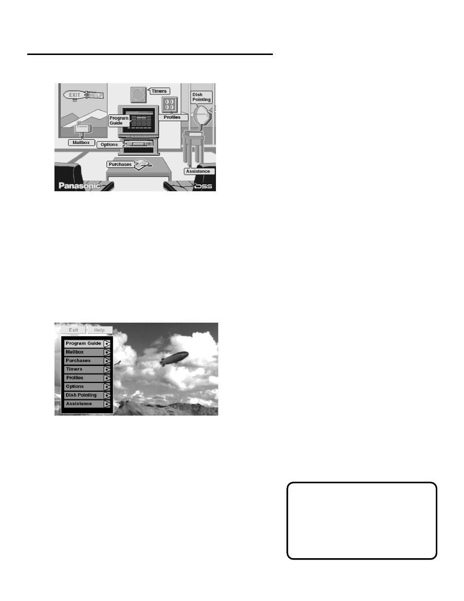 Changing the main menu’s appearance, The menu system | Panasonic TU-IRD20 User Manual | Page 19 / 68