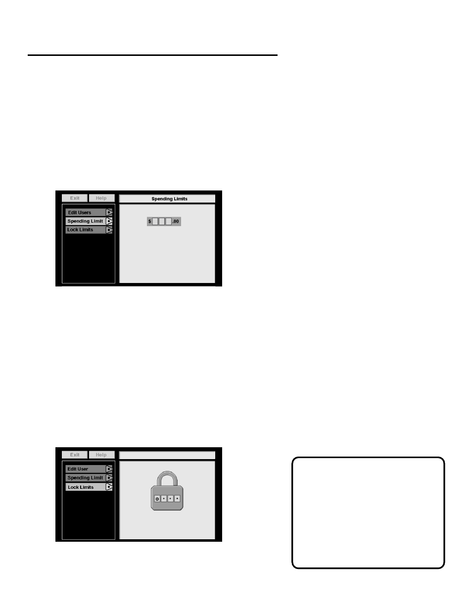 Setting up spending limits, Parent approved channel list, Locking the system | Profiles, Controlling the system | Panasonic TU-IRD20 User Manual | Page 25 / 68