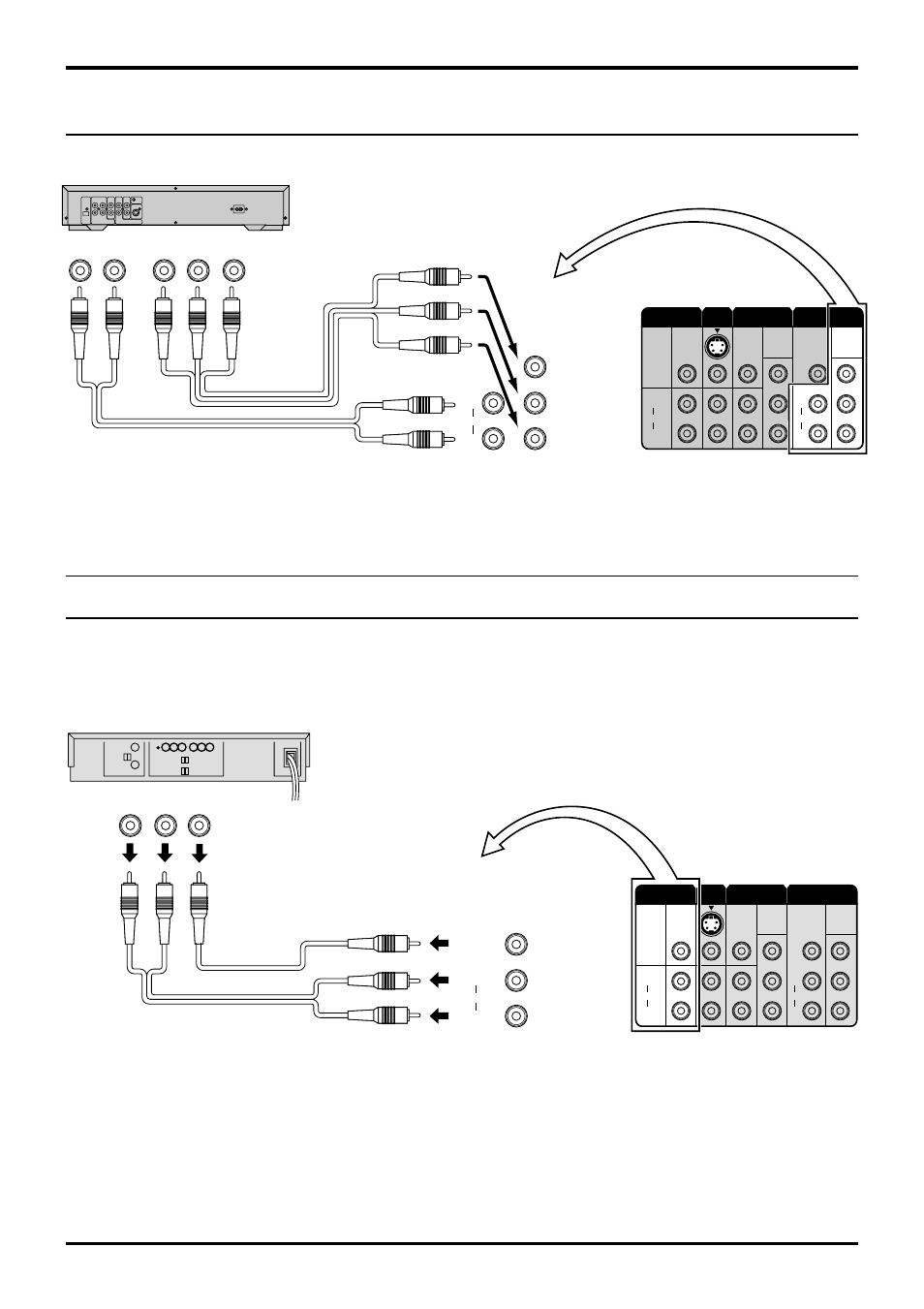 Connections, Is not output at the monitor out terminals, Video audio | Vhs vcr), Recording equipment, Dvd player | Panasonic TC-43P250H User Manual | Page 12 / 44