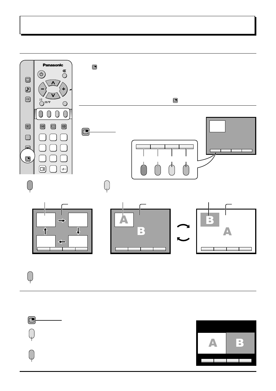 Multi screen, Ab b b b, Ab b | Multi pip | Panasonic TC-43P250H User Manual | Page 36 / 44