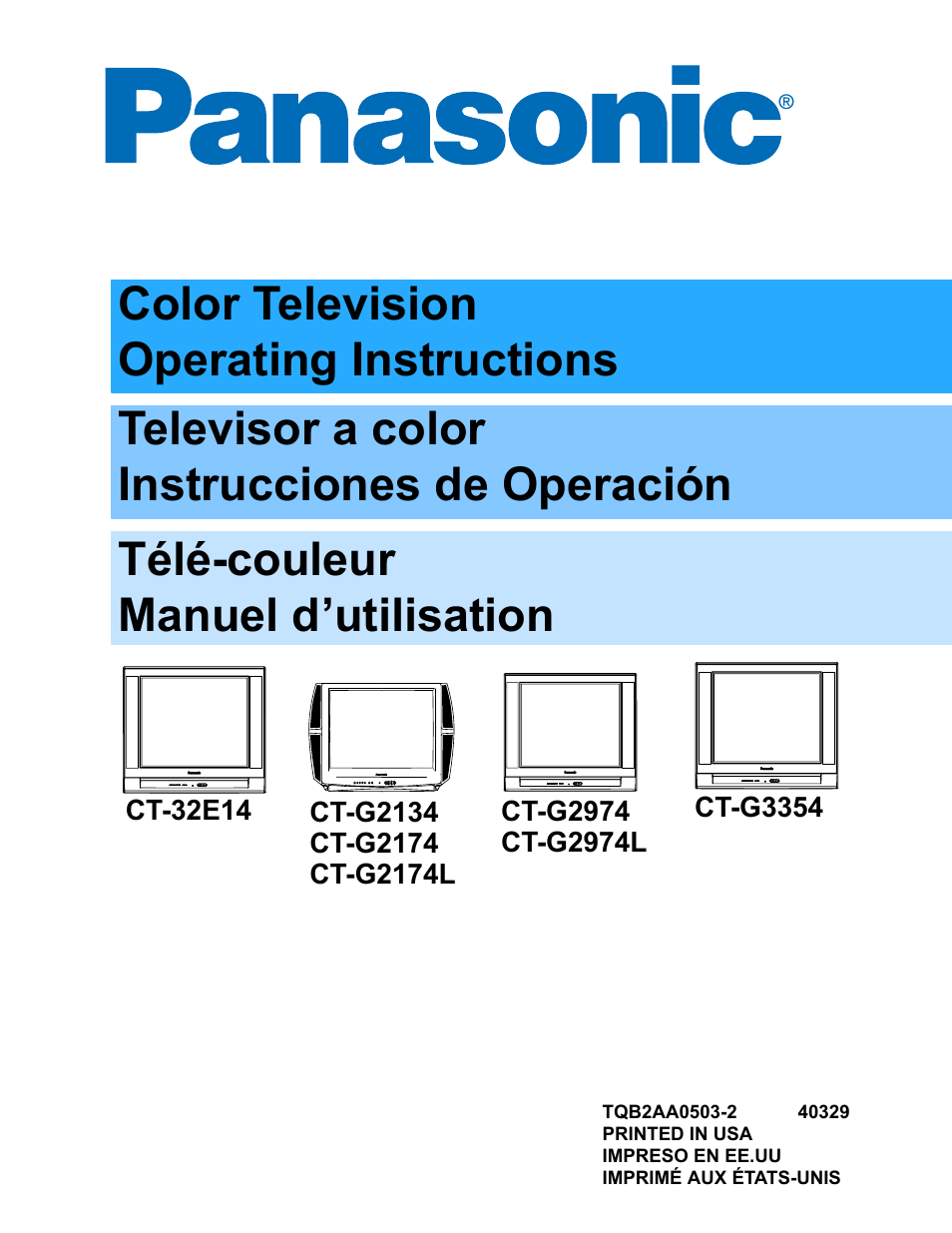 Panasonic CT-32E14 User Manual | 80 pages