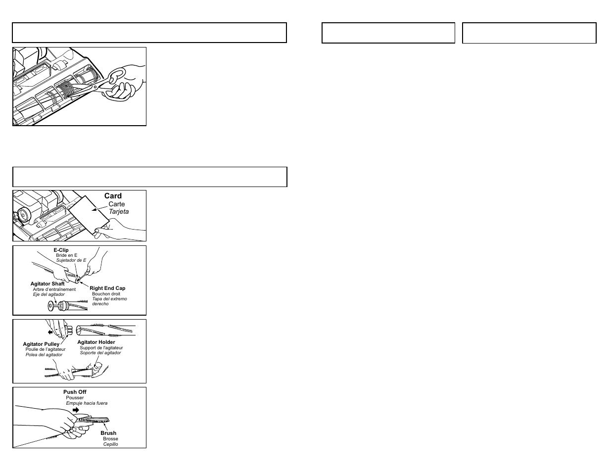 Cleaning agitator, Replacing brushes | Panasonic MC-V5210 User Manual | Page 32 / 48