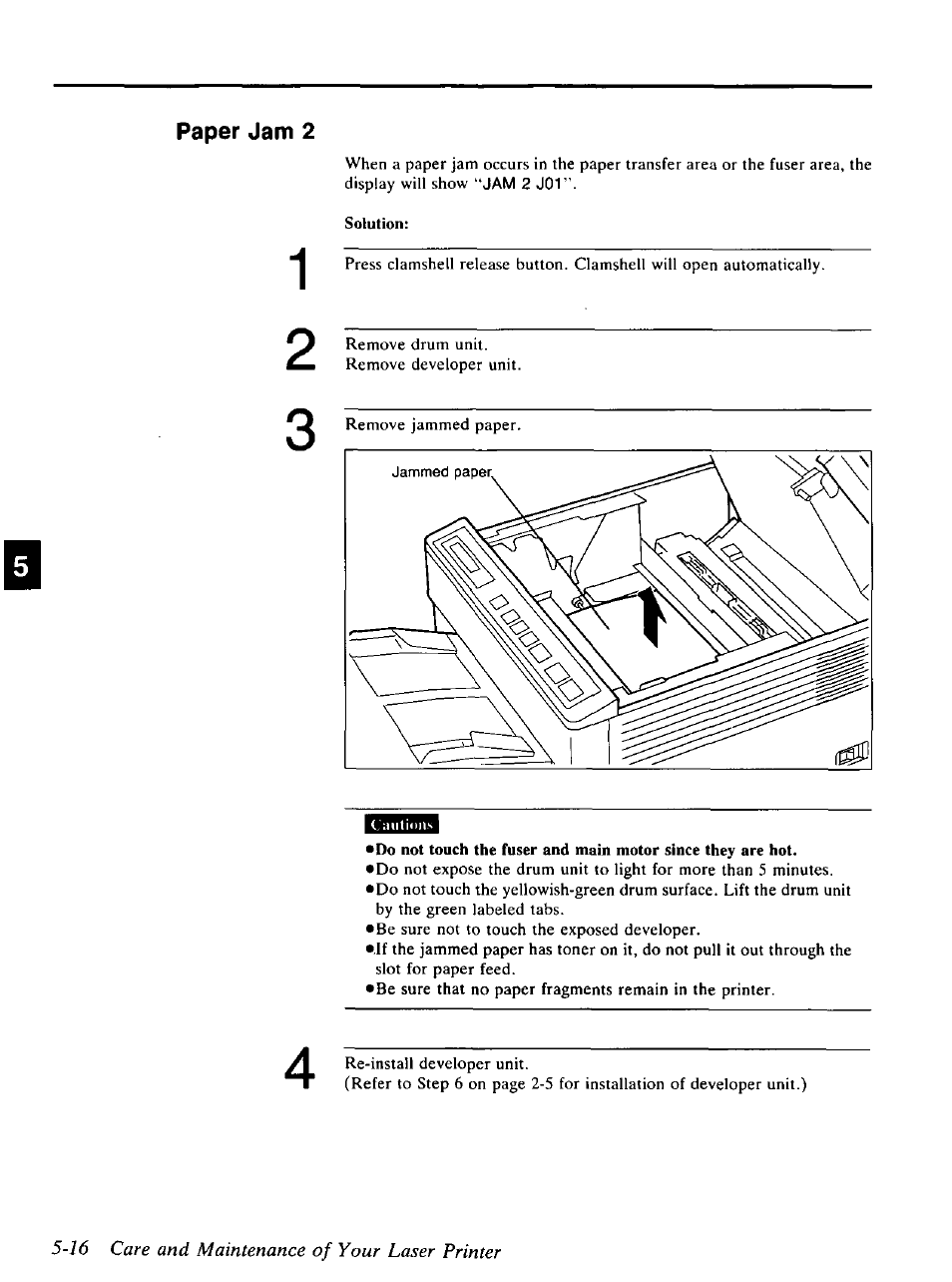 16 care and maintenance of your laser printer | Panasonic KX-P4440 User Manual | Page 110 / 152