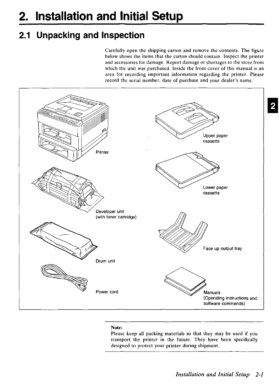 Installation and initial setup | Panasonic KX-P4440 User Manual | Page 13 / 152