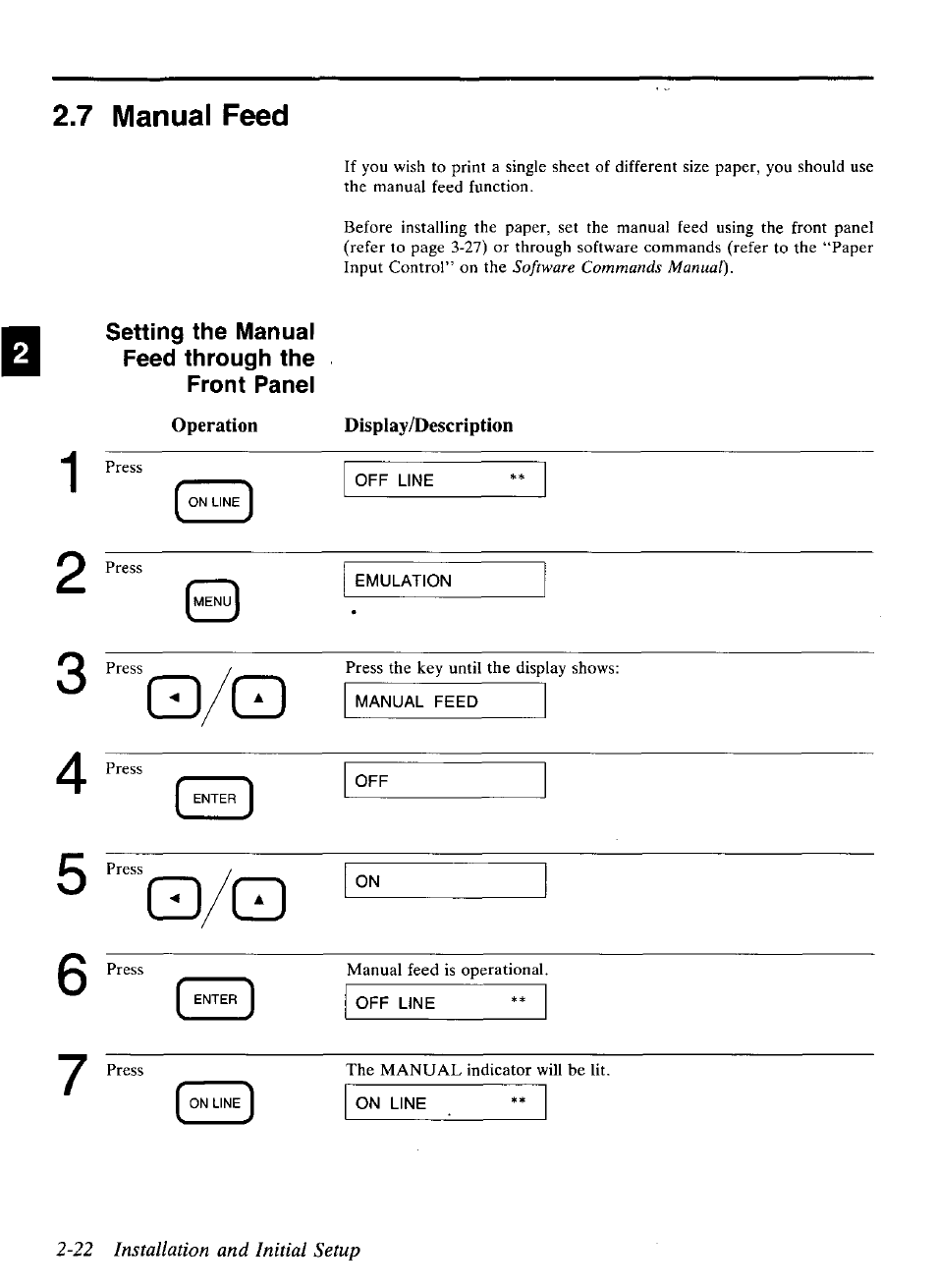 Gd/g, 22 installation and initial setup | Panasonic KX-P4440 User Manual | Page 34 / 152