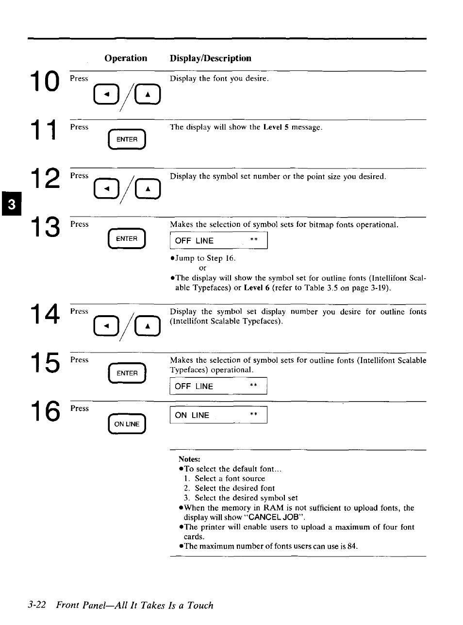 22 front panel—all it takes is a touch | Panasonic KX-P4440 User Manual | Page 66 / 152