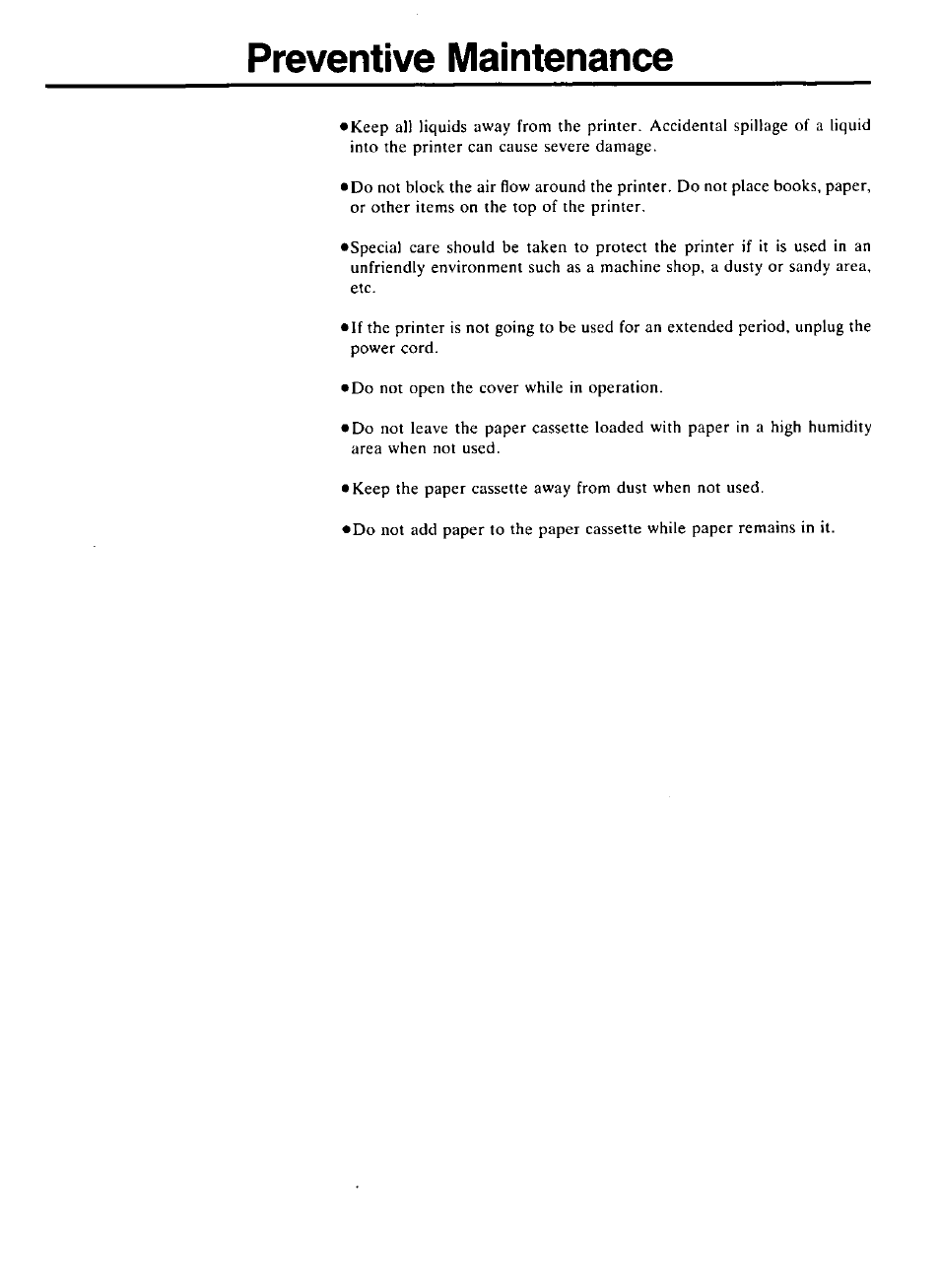 Preventive maintenance | Panasonic KX-P4440 User Manual | Page 8 / 152