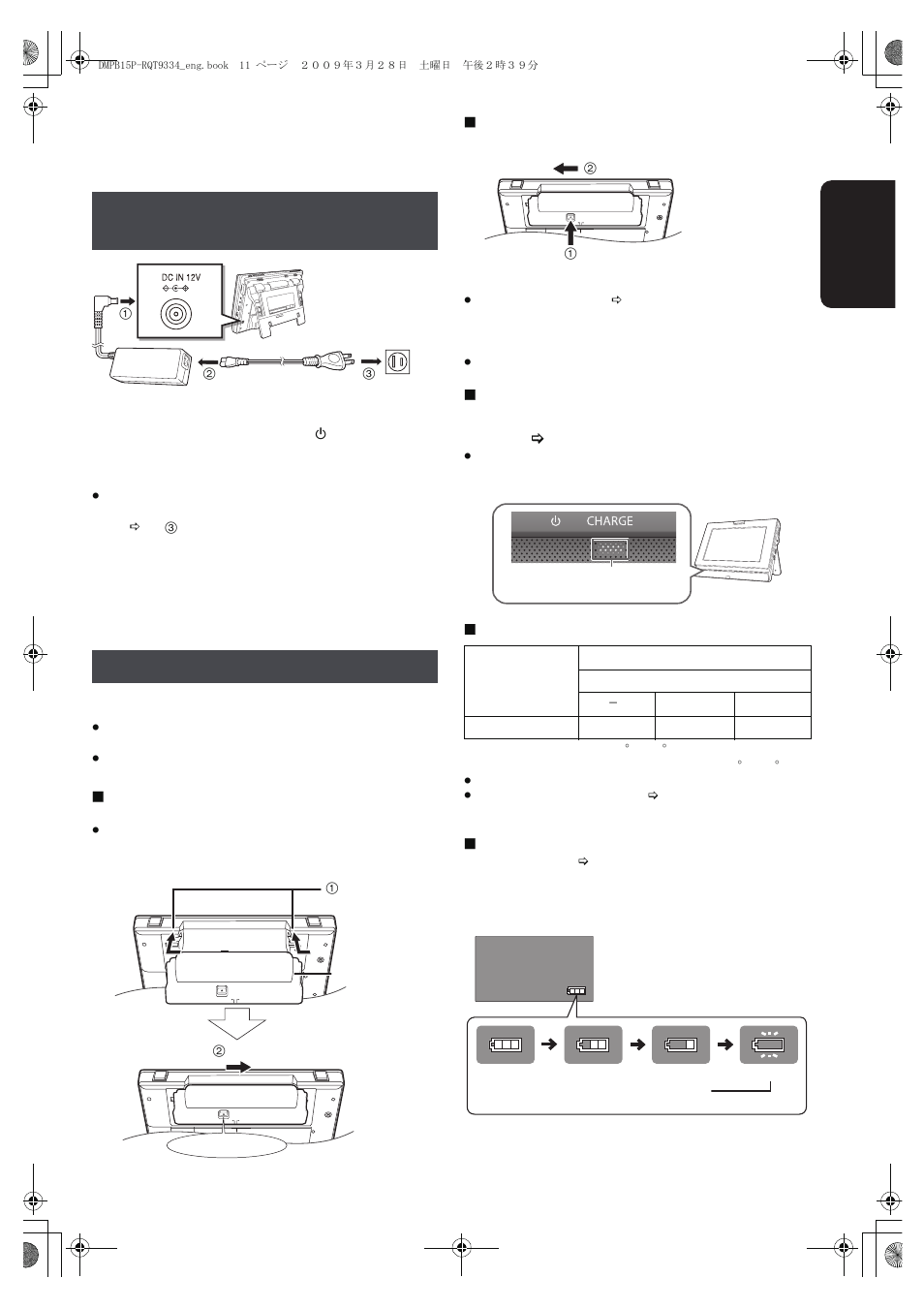 Preparing the power supply | Panasonic DMP-B15 User Manual | Page 11 / 52