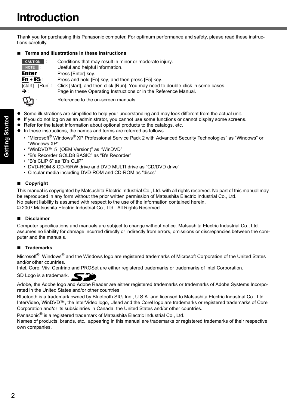 Introduction | Panasonic CF-51 User Manual | Page 2 / 32