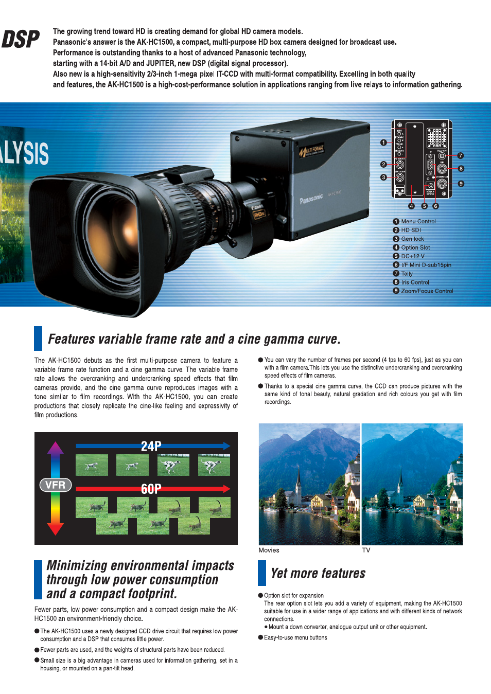 24p 60p, Yet more features | Panasonic AJ-HC1500G User Manual | Page 3 / 4