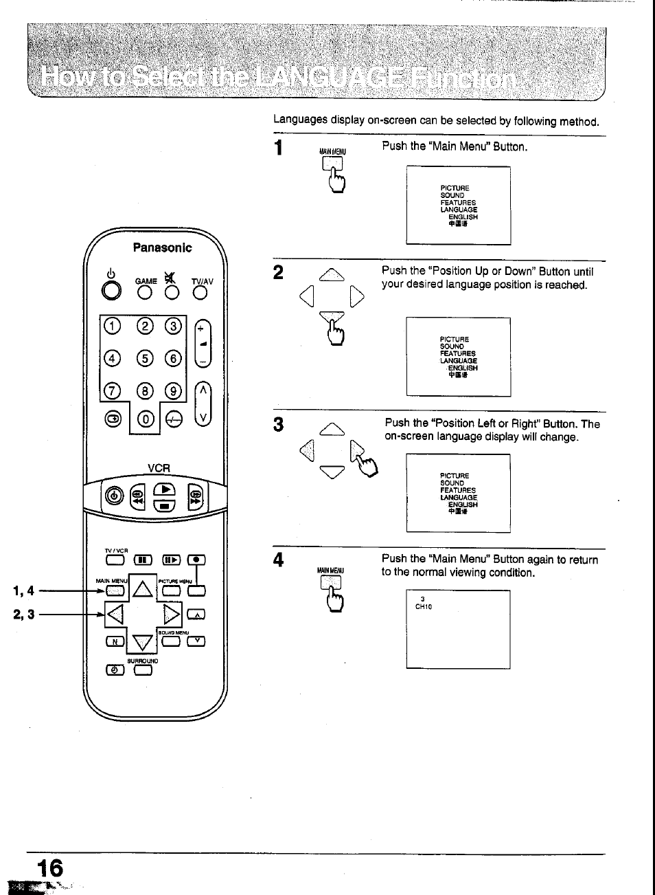 Panasonic TC-29GA30R User Manual | Page 16 / 44