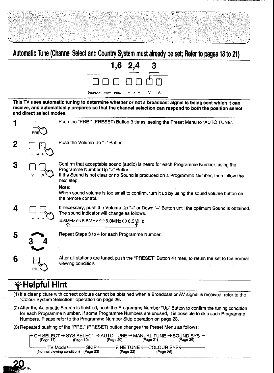 L>-helpful hint | Panasonic TC-29GA30R User Manual | Page 20 / 44