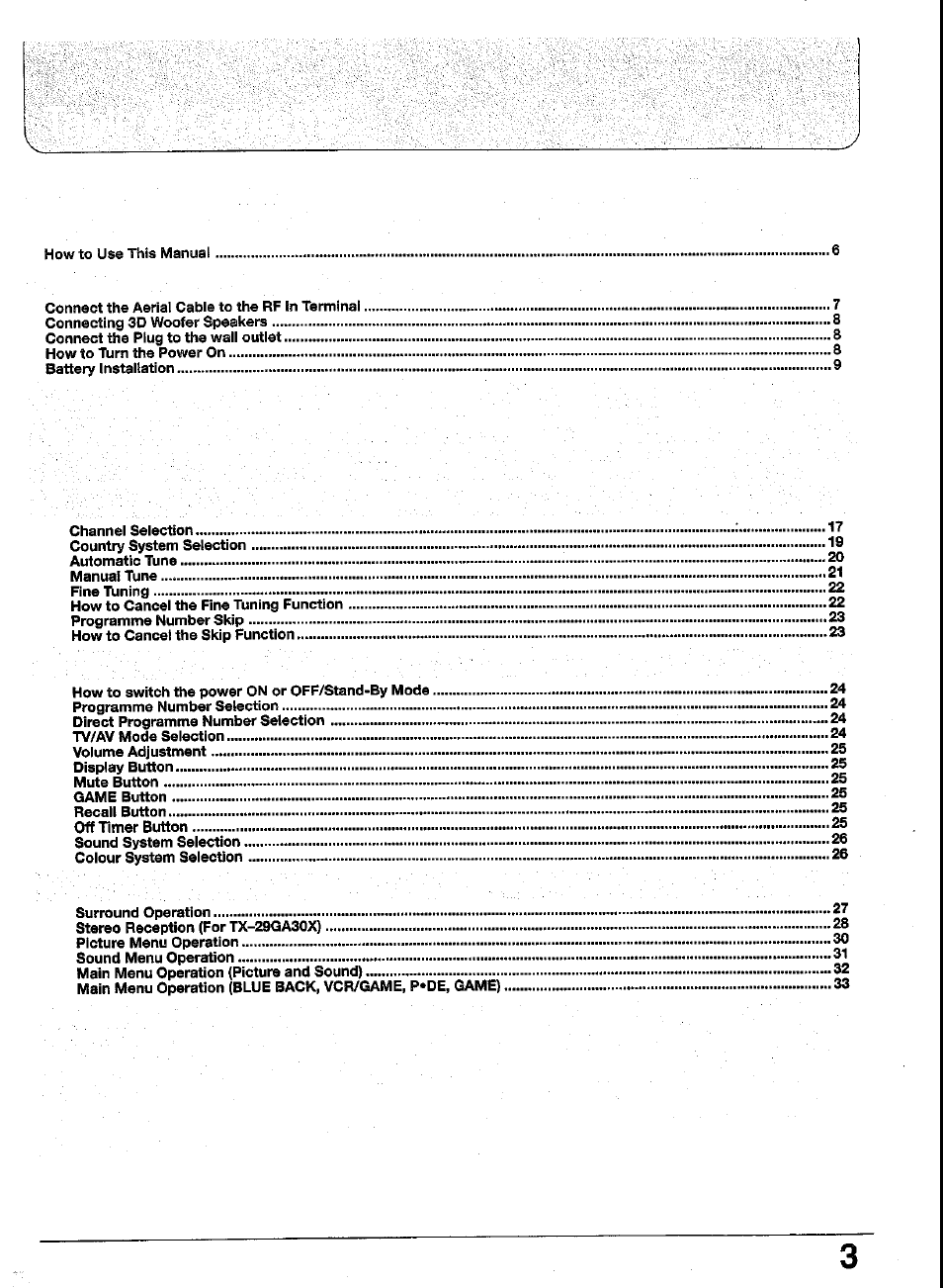 Panasonic TC-29GA30R User Manual | Page 3 / 44